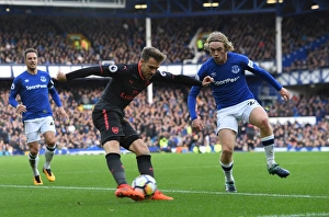 Everton V Arsenal 2017-18 Prints: Clash at Goodison Park: Ramsey vs. Davies in Premier League Showdown