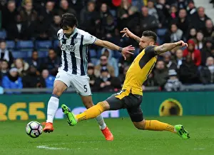 West Bromwich Albion V Arsenal 2016-17 Prints: Clash at The Hawthorns: Giroud vs