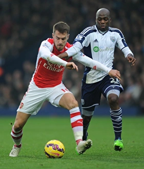 West Bromwich Albion V Arsenal 2014/15 Prints: Clash at The Hawthorns: Ramsey vs. Mulumbu