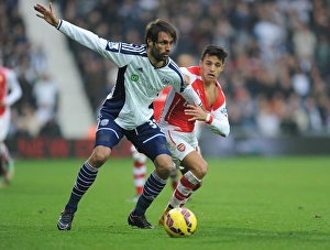 West Bromwich Albion V Arsenal 2014/15 Prints: Clash at The Hawthorns: Sanchez vs. Samaras