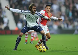 West Bromwich Albion V Arsenal 2014/15 Prints: Clash at The Hawthorns: Sanchez vs