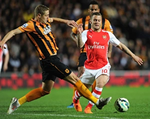 Hull City V Arsenal 2014/15 Prints: Clash at KC Stadium: Wilshere vs Dawson, Hull City vs Arsenal, Premier League 2014/15