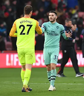 AFC Bournemouth V Arsenal 2018-19 Prints: Clash of the Keepers: Sead Kolasinac and Asmir Begovic Go Head-to-Head in Intense AFC Bournemouth vs Arsenal FC Match