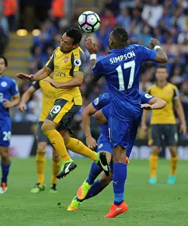 Leicester City V Arsenal 2016-17 Prints: Clash at The King Power: Cazorla vs. Simpson - Premier League Battle