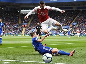 Leicester City v Arsenal 2018-19 Collection: Clash at The King Power: Leicester vs. Arsenal, Premier League 2018-19 - Evans vs. Kolasinac