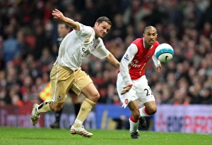 Arsenal V Middlesbrough 2007-08 Prints: Clash of the Left Flanks: Gael Clichy (Arsenal) vs