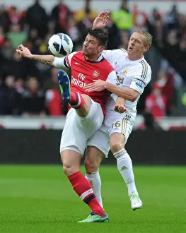 Swansea Prints: Clash at Liberty: Giroud vs Monk - Swansea City vs Arsenal, Premier League 2012-13