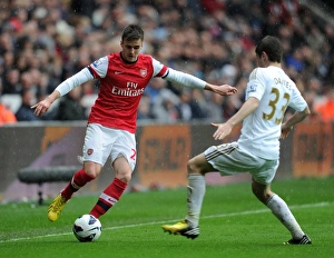 Swansea City V Arsenal 2012-13 Prints: Clash at Liberty: Jenkinson vs. Davies, Swansea vs. Arsenal, Premier League 2012-13