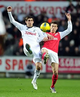 Swansea City V Arsenal 2011-12 Prints: Clash at Liberty: Koscielny vs. Graham - Swansea City vs. Arsenal, Premier League, 2012