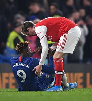 Chelsea v Arsenal 2019-20 Collection: Clash of London Giants: Abraham vs. Holding - Chelsea vs. Arsenal, Premier League 2019-20