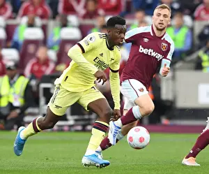 West Ham United V Arsenal 2021-22 Prints: Clash of London Rivals: Nketiah vs Bowen in Premier League Showdown (West Ham United vs Arsenal)