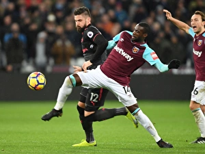 West Ham United V Arsenal 2017-18 Prints: Clash at London Stadium: Giroud vs