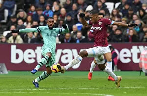 West Ham United V Arsenal 2018-19 Prints: Clash at the London Stadium: Lacazette vs