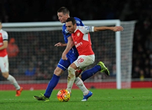 Arsenal V Everton 2015/16 Prints: Clash of Midfield Geniuses: Cazorla vs