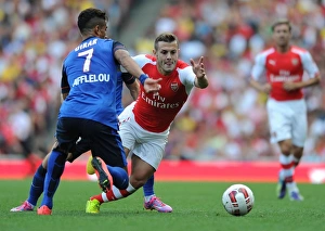 Arsenal V AS Monaco 2014-15 Prints: Clash of Midfield Geniuses: Jack Wilshere vs. Nabil Dirar, Arsenal vs. AS Monaco, 2014