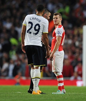 Arsenal V Tottenham Hotspur 2014-15 Prints: Clash of the Midfield: Jack Wilshere vs. Etienne Capou (Arsenal v Tottenham, 2014-15)