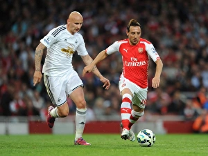 Arsenal Swansea City 2014/15 Prints: Clash of Midfield Maestros: Cazorla vs