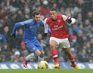 Chelsea V Arsenal 2012-13 Prints: Clash of Midfield Maestros: Coquelin vs Mata - Chelsea vs Arsenal, Premier League 2012-13