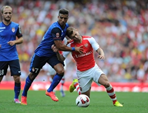 Arsenal V AS Monaco 2014-15 Prints: Clash of Midfield Maestros: Jack Wilshere vs