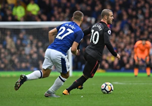 Everton V Arsenal 2017-18 Prints: Clash of Midfield Maestros: Jack Wilshere vs