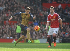 Manchester United V Arsenal 2015/16 Prints: Clash of Midfield Maestros: Ozil vs