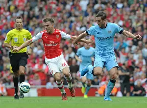 Arsenal V Manchester City 2014-15 Prints: Clash of Midfield Maestros: Ramsey vs Lampard - Arsenal vs Manchester City