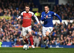 Everton V Arsenal 2018-19 Prints: Clash of Midfield Maestros: Ramsey vs Sigurdsson