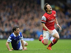 Everton Prints: Clash of Midfield Maestros: Rosicky vs. Baines - Everton vs. Arsenal, Premier League, 2014