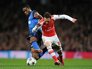 Clash of Midfield Maestros: Santi Cazorla vs. Geoffrey Kondogbia - Arsenal v AS Monaco, UEFA Champions League 2015