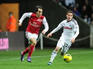 Swansea City V Arsenal 2011-12 Prints: Clash of Midfield Maestros: Yossi Benayoun vs Joe Allen (Swansea City vs Arsenal, 2012)