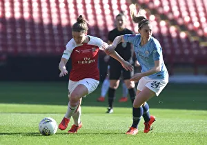 Arsenal V Manchester City - Continental Cup Final 2019 Prints: Clash of Midfield Masters: Arsenal vs Manchester City - FA WSL Continental Cup Final: Kim Little vs Keira Walsh