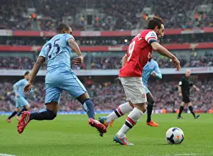 Arsenal V Manchester City 2013/14 Prints: Clash of Midfield Masters: Cazorla vs Fernandinho (Arsenal vs Manchester City, 2013/14)