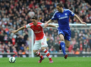 Arsenal V Chelsea 2014/15 Prints: Clash of Midfield Masters: Ozil vs. Matic, Arsenal vs. Chelsea, 2014/15 Premier League