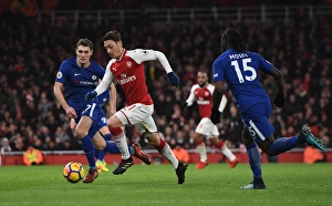 Arsenal V Chelsea 2017-18 Prints: Clash of the Midfield Masters: Ozil vs. Christensen - Arsenal vs. Chelsea Showdown