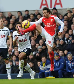 Tottenham Hotspur V Arsenal 2014-15 Prints: Clash of Midfield Titans: Cazorla vs