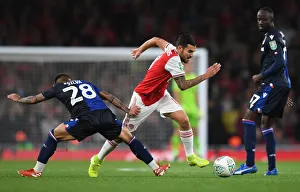 Arsenal V Nottingham Forest Carabao Cup 3rd Rd 2019-20 Prints: Clash of Midfield Titans: Ceballos vs Silva - Arsenal's Carabao Cup Showdown