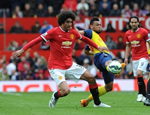 Manchester United V Arsenal 2014-15 Prints: Clash of Midfield Titans: Coquelin vs