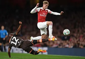 Arsenal V Brentford - Carabao Cup 2018-19 Prints: Clash of Midfield Titans: Emile Smith Rowe vs