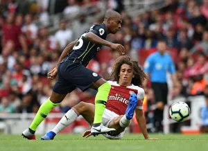 Arsenal V Manchester City 2018-19 Prints: Clash of Midfield Titans: Guendouzi vs Fernandinho