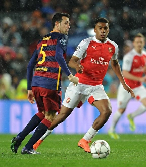 Barcelona V Arsenal 2015-16 Prints: Clash of Midfield Titans: Iwobi vs
