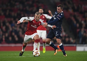 Arsenal V Red Star Belgrade 2017-18 Prints: Clash of Midfield Titans: Jack Wilshere vs