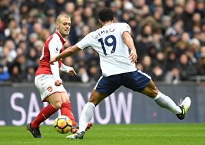 Tottenham Hotspur V Arsenal 2017-18 Prints: Clash of Midfield Titans: Jack Wilshere vs