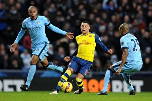 Manchester City V Arsenal 2014-15 Prints: Clash of Midfield Titans: Oxlade-Chamberlain vs
