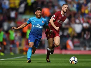 Liverpool V Arsenal 2017-18 Prints: Clash of Midfield Titans: Oxlade-Chamberlain vs Henderson (Premier League)