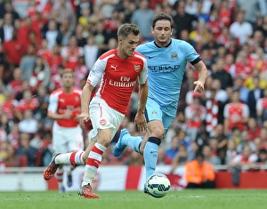 Arsenal V Manchester City 2014-15 Prints: Clash of Midfield Titans: Ramsey vs