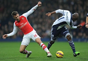 West Bromwich Albion V Arsenal 2014/15 Prints: Clash of the Midfield Titans: Ramsey vs. Mulumbu - Football Intensity
