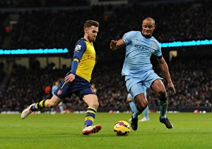 Manchester City V Arsenal 2014-15 Prints: Clash of Midfield Titans: Ramsey vs