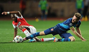 Monaco V Arsenal 2014/15 Prints: Clash of Midfield Titans: Ramsey vs