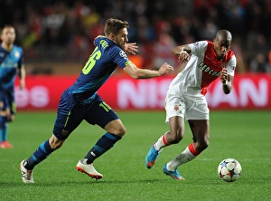 Monaco V Arsenal 2014/15 Prints: Clash of Midfield Titans: Ramsey vs
