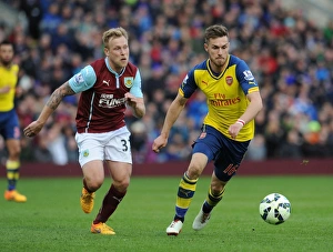 Burnley V Arsenal 2014/15 Prints: Clash of Midfield Titans: Ramsey vs. Arfield - Burnley vs. Arsenal, Premier League 2015
